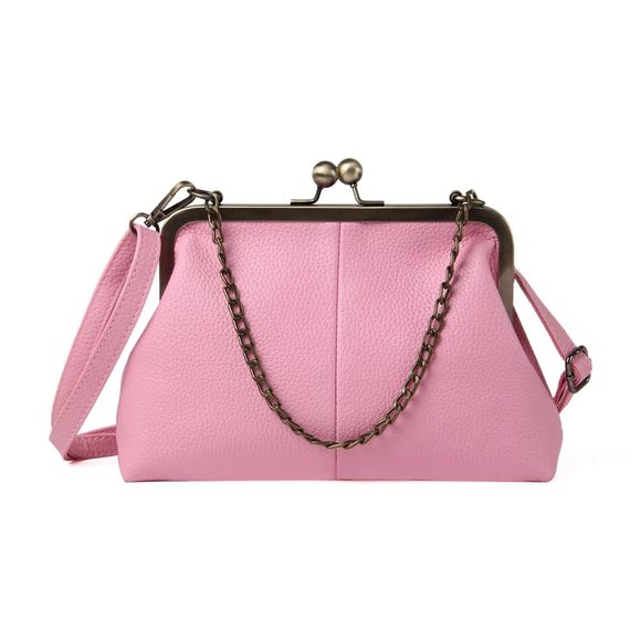 Classical Kiss Lock Clutch With Chain Strap Shoulder Bag Purse Wallet ;) - Picture 1 of 6